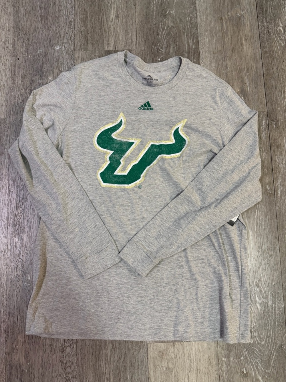 adidas Gray Tee with Green Logo